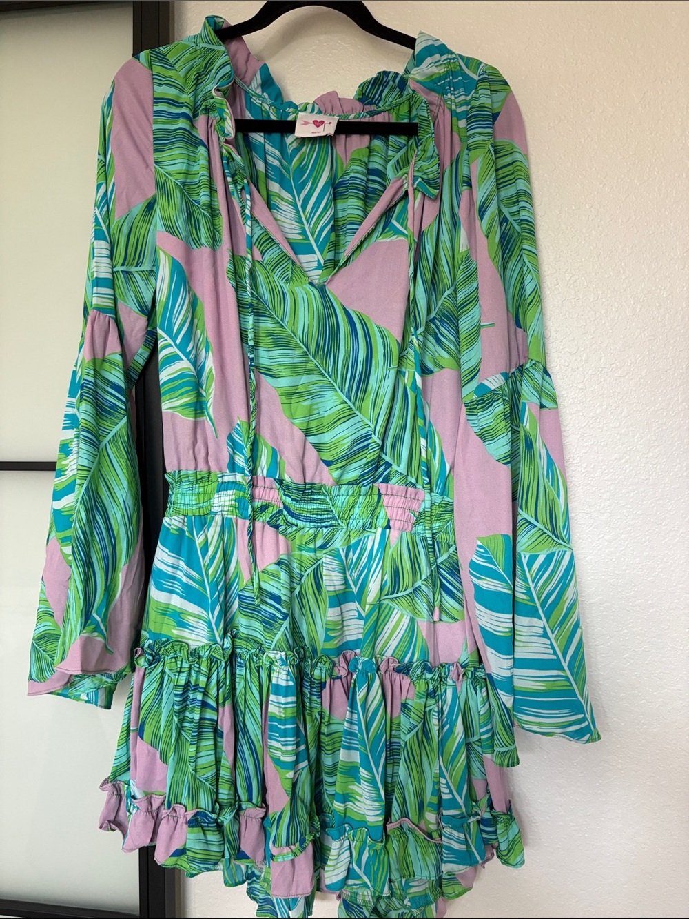 Buddy Love Turquoise, Green & Lavender Floral-Striped Hooded Dress